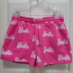 Barbie Women's Pink Logo Cotton Shorts w/Pockets & Drawstring Size XL